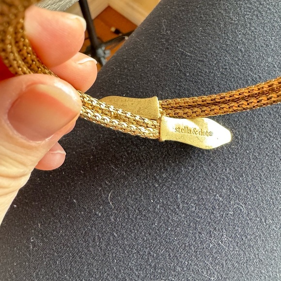 Gold Snake Bracelet with Blue Accents - Picture 4 of 4